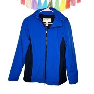 Vintage Eddie Bauer Unisex Blue Hooded Insulated Heavy Winter Jacket Size Small